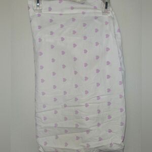 Pottery Barn Crib Sheet - White with Purple Heart Pattern